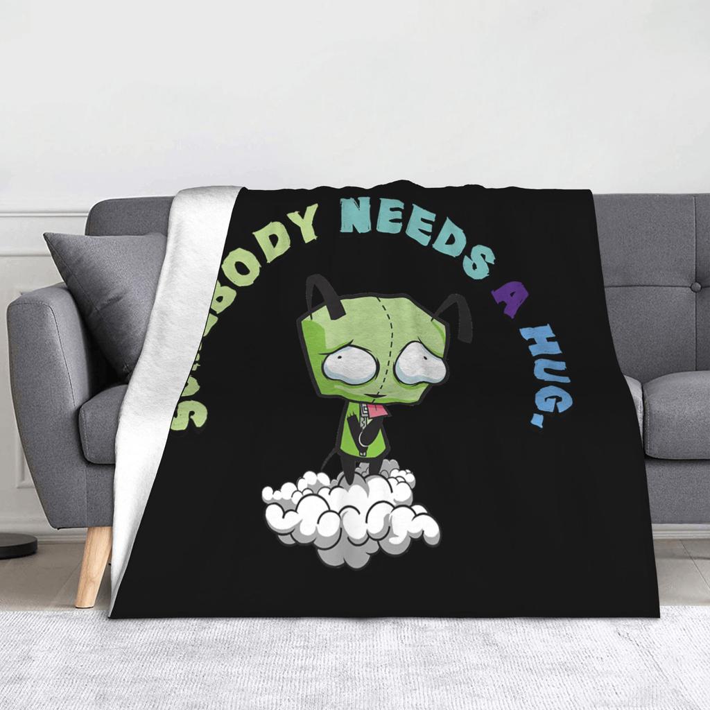 Invader Zim Gir Cartoon Wool Blankets  Awesome Throw Blanket for Home 150*125cm Rug Piece