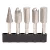 5 Pcs H.S.S. Burrs Rotary File 1/4"/6.35mm Rotary Rasp Cutte for DIY Woodworking