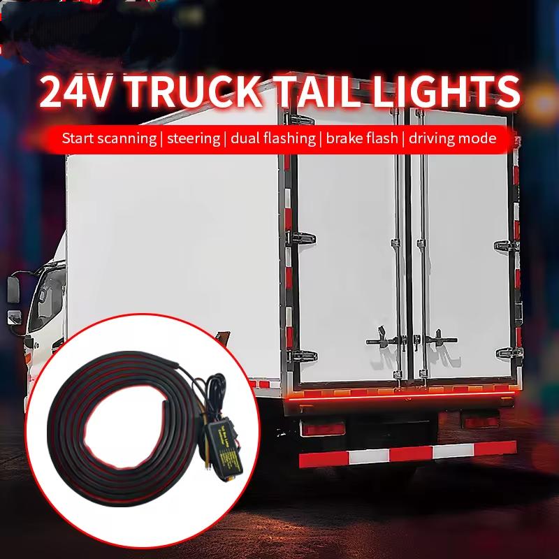 Bande de feux de hayon LED 24V pour camion Barre de feux arrière Étanche Dynamique Clignotant supplémentaire de recul Freinage Flash Feux de signalisation