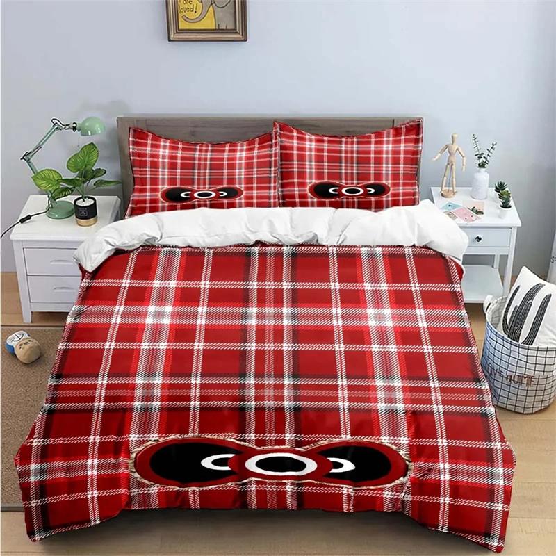 

Классические клетчатые квадратные принты Комплекты постельного белья Изысканный набор постельных принадлежностей Набор пододеяльника и одеяла Комплект постельного белья Роскошный подарок 135X200cm-2pcs