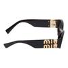 MIU MIU Logo-Embellished Oval Sunglasses for Women In Black (Prescription Available)