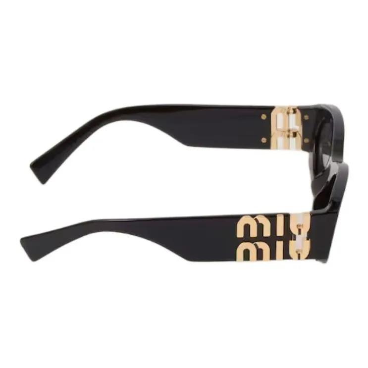 MIU MIU Logo-Embellished Oval Sunglasses for Women In Black (Prescription Available)