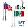 2PCS 90cm Antenas LED For RZR RGB Neon Strip Phone Control Strips LED Lights 3ft Flag Spiral LED Whip LED Lights for UTV ATV