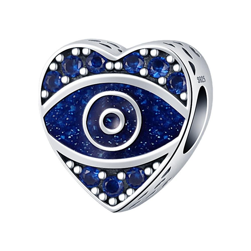 New Original Copper Plated Accessories Fashion Charm Eye Of The Devil Palm Bead Fit Pendant Bracelet For Women Diy Jewelry Gift