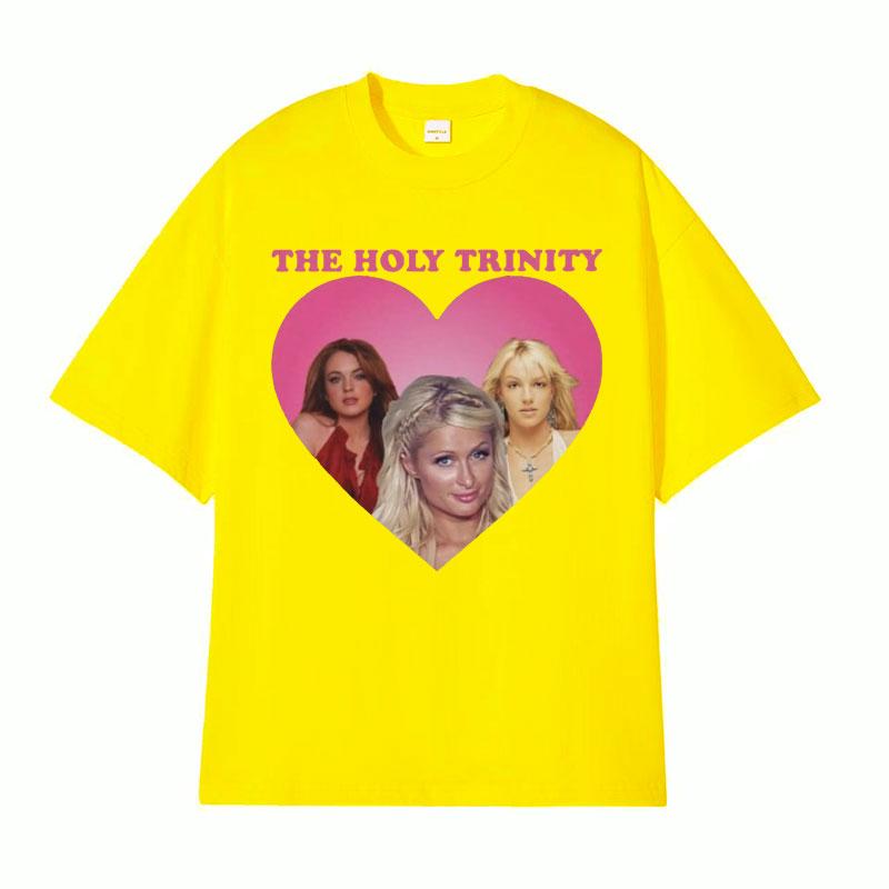 Die Heilige Dreifaltigkeit Britney Spears und Lindsay Lohan T-Shirt Herren Damen Kleidung Mode T-Shirts Harajuku Retro 100% Baumwolle T-Shirt