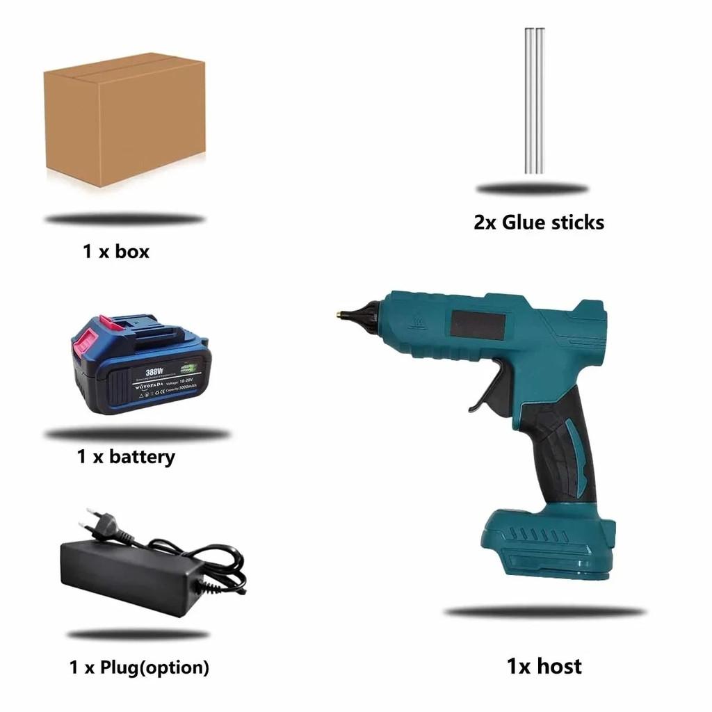 100W Cordless Electric Hot Melt Glue Gun Portable Handicraft Dedicated Dispensing Machine Household Repair Power Tool