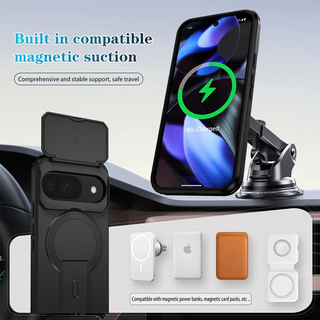 Shockproof Rugged Magnetic Charging Invisible Stand Phone Case for Google Pixel 10 9 Pro XL 9A for Magsafe Protective Cover