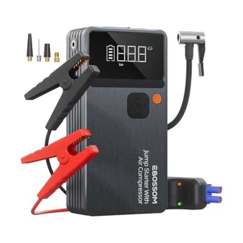 Car Battery Jump Starter with Air Compressor44.4Wh Battery Jump Box with Tire Inflator Jump Booster with Smart Jumper Cables LE