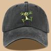 1pc Fun Jumping Frog Print Adjustable Size Unisex Trucker Hat Perfect for Fishing Casual Baseball Cap