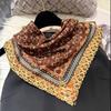 BYSIFA| Winter Brand Women Silk Scarves Hijabs Elegant Red Coffee Square 30% Silk 70% Wool Scarf Printed Neck Scarves 70*70cm