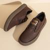 Casual Shoes 2025 New Leather Shoes Men's Leather Flat Bottom Non-slip Low-top Large Size Middle-aged First-layer Cowhide Men's Shoes Board Shoes