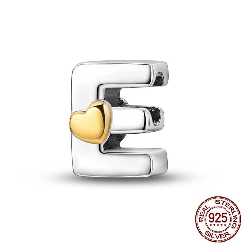 Copper Yellow Love 26 Letters Diy Love Charms Beads Fit 4Mm Hole Diameter Bracelets Fine Birthday Jewelry Gift