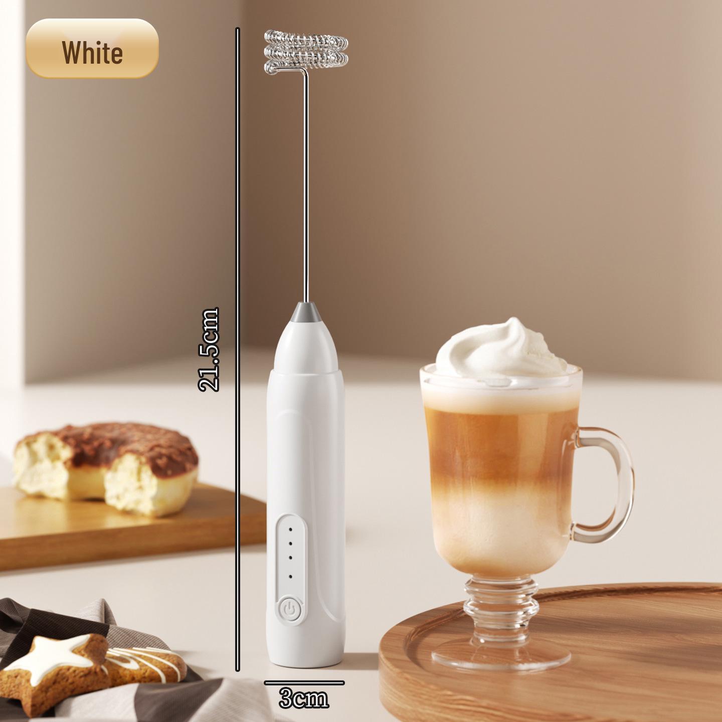 Mini Handheld Electric Milk & Coffee Frother and Egg Beater Rechargeable - Three-speed Adjustment