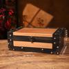 Wooden Treasure  Chest Portable Vintage Distressed Storage Trunk Handbag For Jewelry Toys Storage Box Organizer Photo Props