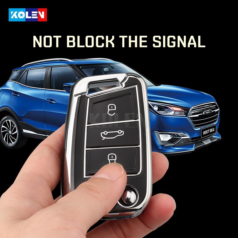 TPU Auto Flip Schlüssel Fall Abdeckung Shell Für VW Volkswagen Golf 7 MK7 Tiguan MK2 Für Seat Ateca Leon FR 2 Ibiza Skoda Octavia Keyless