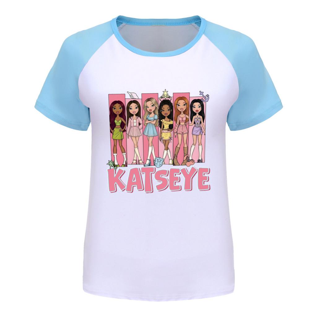 5349 Kids Girls KATSEYE Print Cotton Short Sleeves T-Shirt
