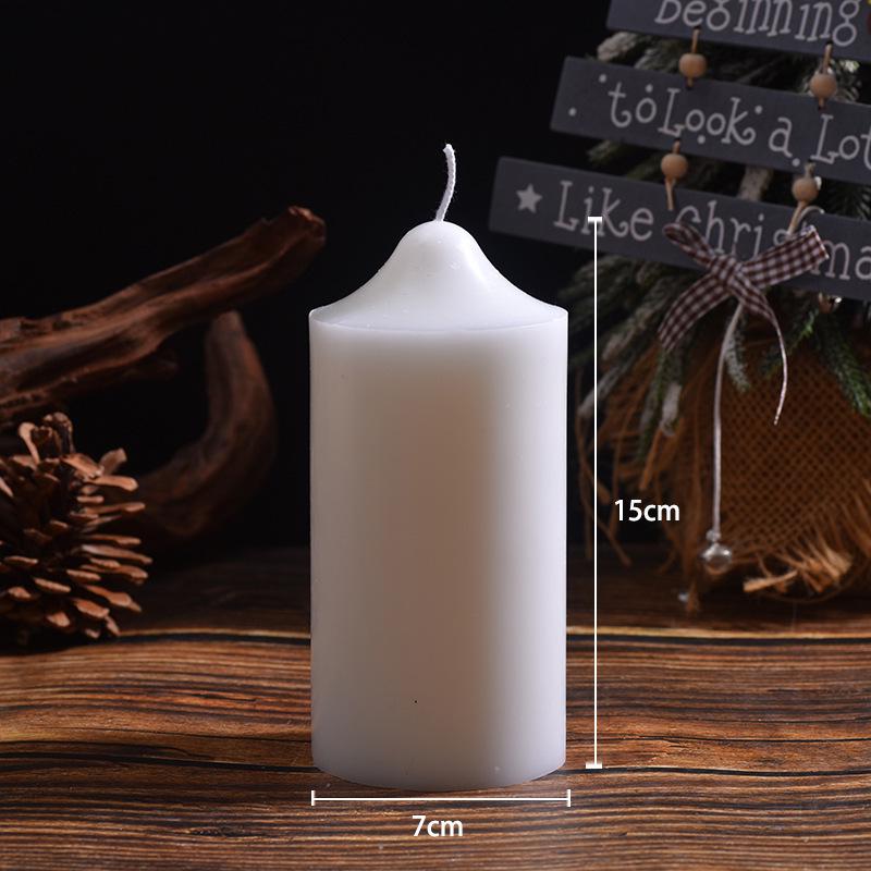 Classic Ivory Smokeless White Cylindrical Wedding Candles for Home and Restaurant Decor - Free Shipping