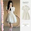 Summer New Sweet and Salty Waist Thin White Dress Women's Design Sense Niche Princess Fluffy Skirt