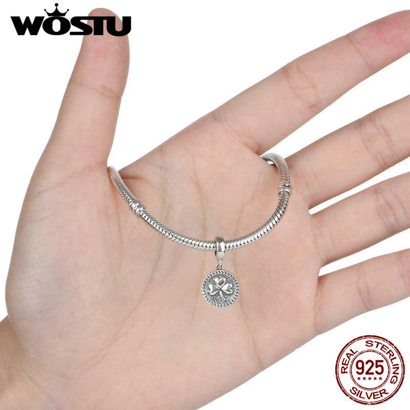 Podzimní novinka 100% 925 Sterling Silver Clover Charm Fit Originální přívěsky na náramek WST