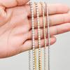 2/3/mm Width Stainless Steel Zircon Chain Bracelet Chain Gold/Silver color For Women Jewelry Wholesales