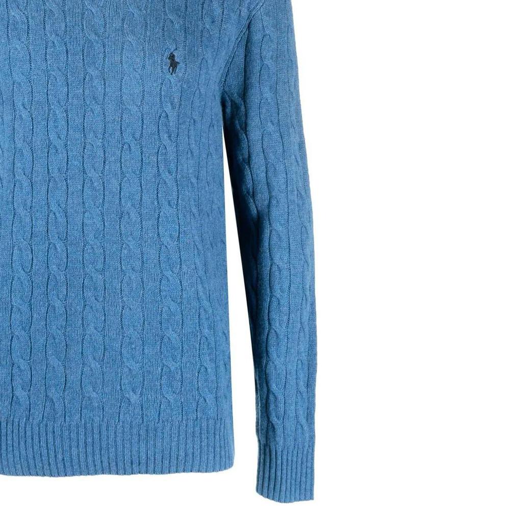 Polo Ralph Lauren FW22 Solid Logo Crew Neck Knit Cashmere Sweater Men Sweater Blue 710876762-008