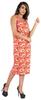 Bimba Printed Bodycon Midi Dress For Women Casual Sleeveless Viscose Jersey