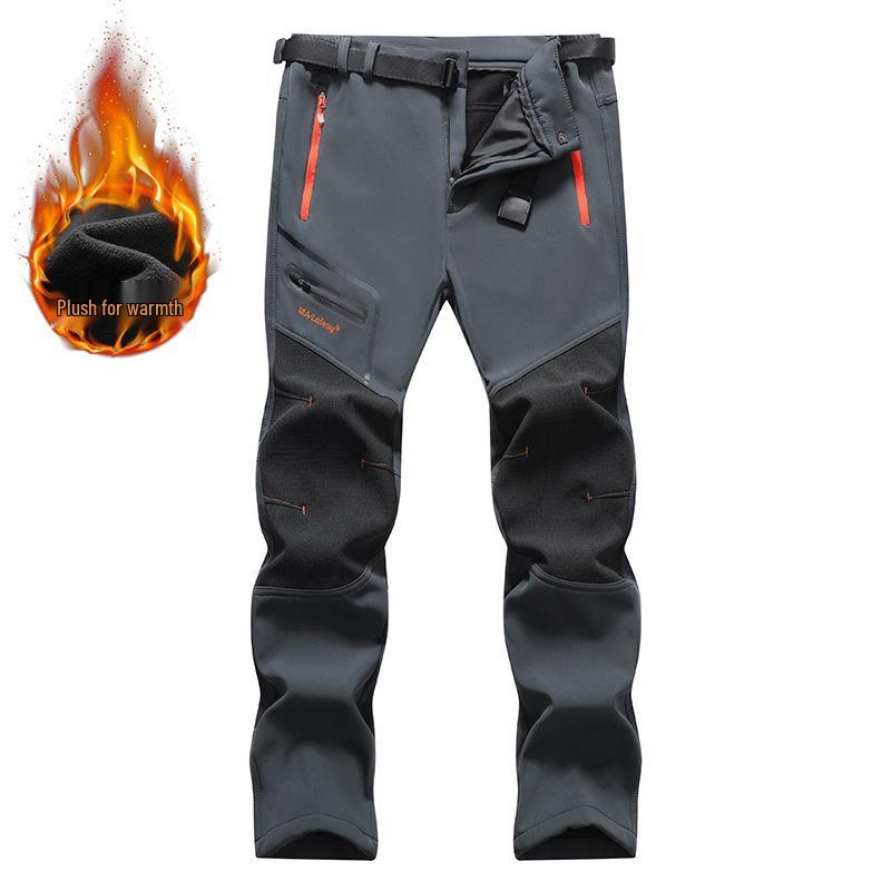 Unisex Windproof Softshell Pants: Warm, Wear-Resistant, and Waterproof for Autumn/Winter Outdoor Activities.