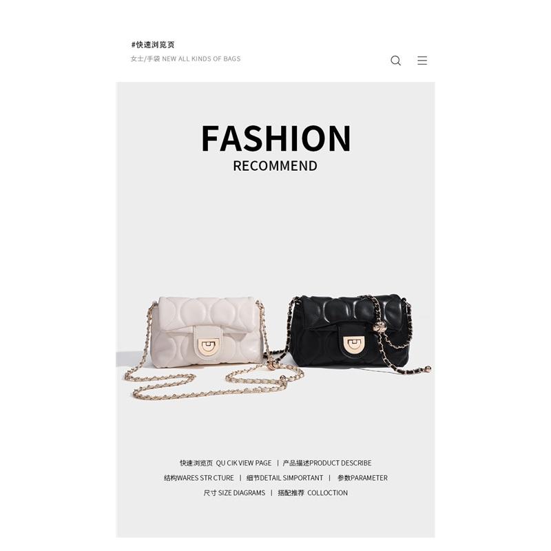 Elegant Chain Square Mini Bag For Women Fashion Versatile Single Shoulder Crossbody Handbag