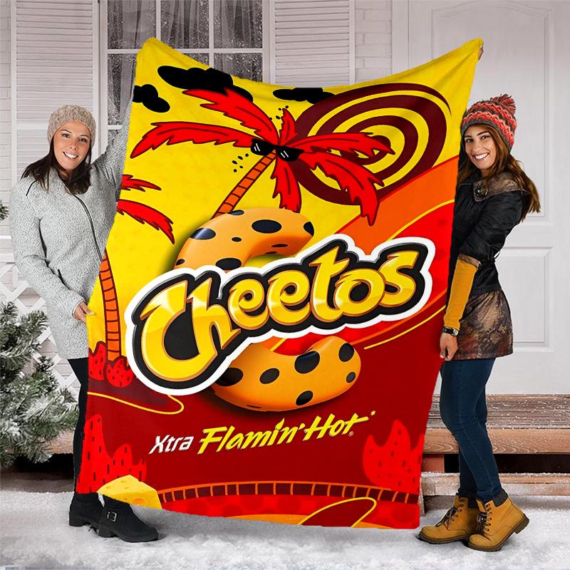 Cheetos Theme Printed Blanket - Perfect for Couch, Bed, Travel & Outdoor Use | Machine Washable, Cozy & Durable.