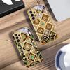 Golden Lily Flower Totem For Samsung A73 A72 A71 A42 A56 A55 A54 A53 A52s A52 A51 A36 A35 A34 A33 A32 Golden glass phone case