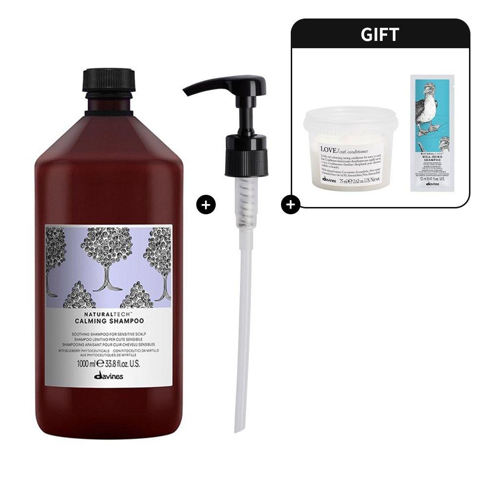 Calming Shampoo 1000ml (+Love Curl Conditioner 75ml & Wellness Shampoo 12ml)