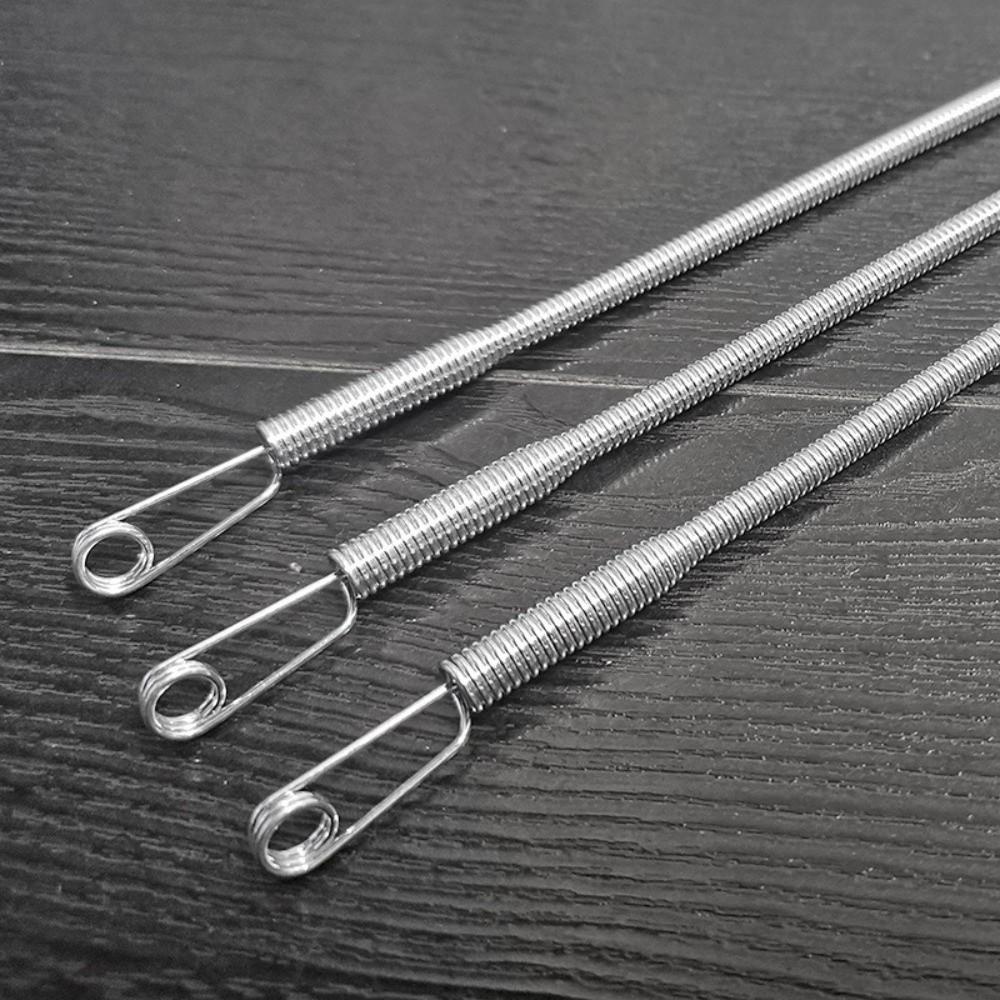 3 Stück biegsamer Feder-Kordelzug-Einfädler, schnelles Einführen, Mehrzweck-Gummiband-Einfädelwerkzeug, flexibler Edelstahl