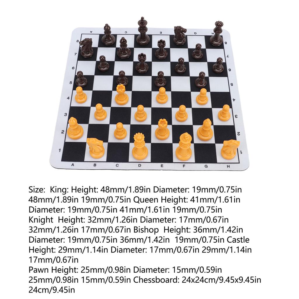 Chessmen with 1.89in King Plastic Chess Pieces with Chessboard for Adults Kids Party Supplies