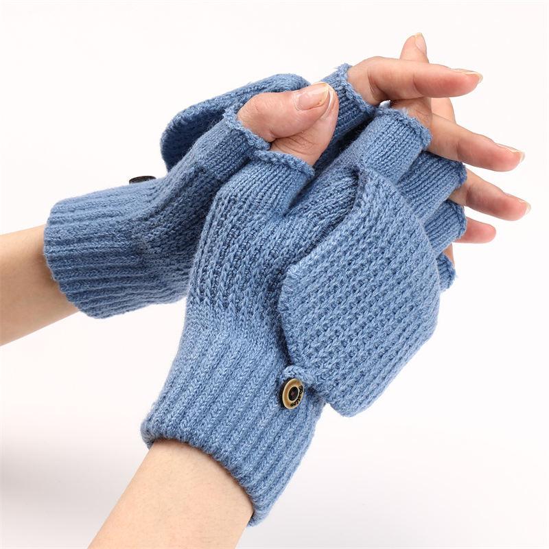 Fingerless Mittens Knitted Gloves Warm