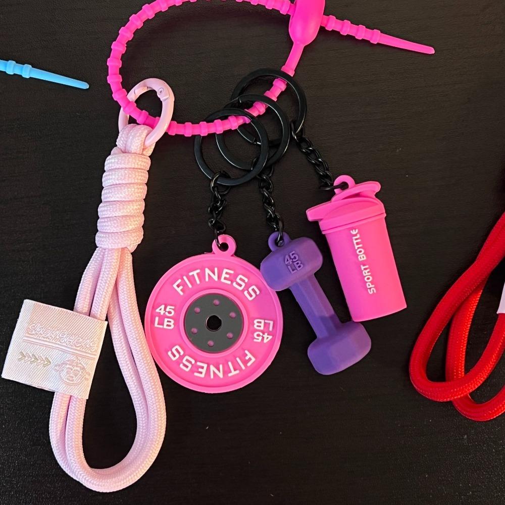 Water Cups Barbell Plates Keychain Detachable Fitness Series Pendant  Bodybuilder