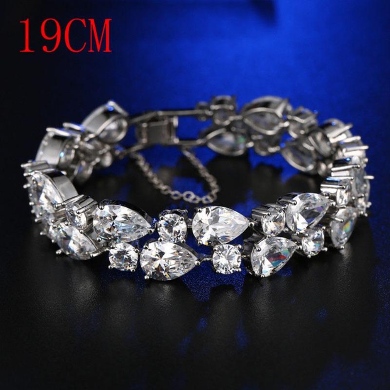 

Mona lisa crystal bracelet - women s teardrop full diamond zircon bangle - multi-layered