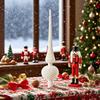 Long Pointed Flocking Plastic Christmas Tree Toppers Portable Easy Setups Festival Ornament for Indoor Decorations