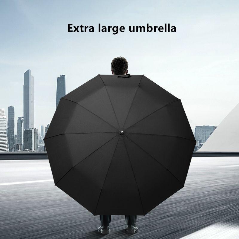 Light Luxury Fully Automatic Wooden Handle 10 Bone Reinforced Windproof Umbrella Men's Advertising Business Gift Umbrella