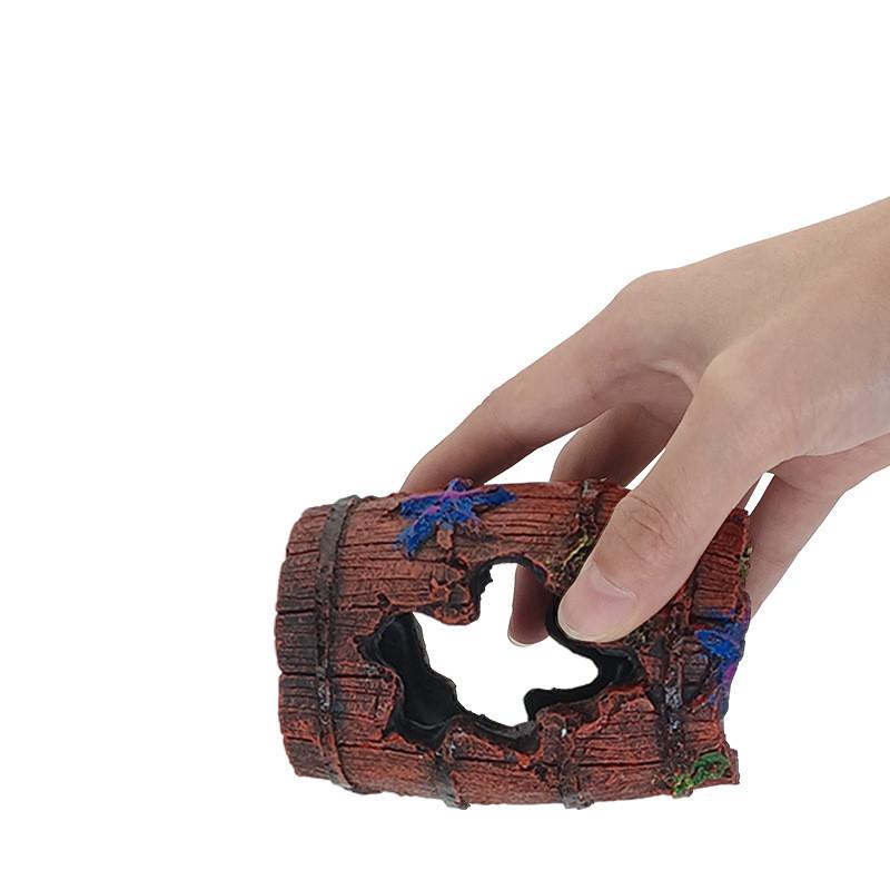 Resin Aquarium Ornaments Decorations Artificial Barrel Cave Landscaping Accessories For Fish Tank Aquarium Decoration Background