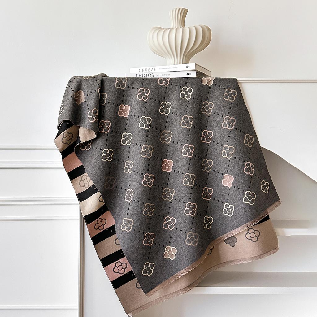 Luxuriöser Herbst- und Winter-Kaschmirschal Damen Neu Warme Pashmina Decke Poncho Schals Mode Druck Schal Dickes Foulard Bufanda