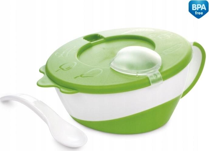 Canpol Babies Bowl With Lid And Spoon, Green Cow, 1 Pc
