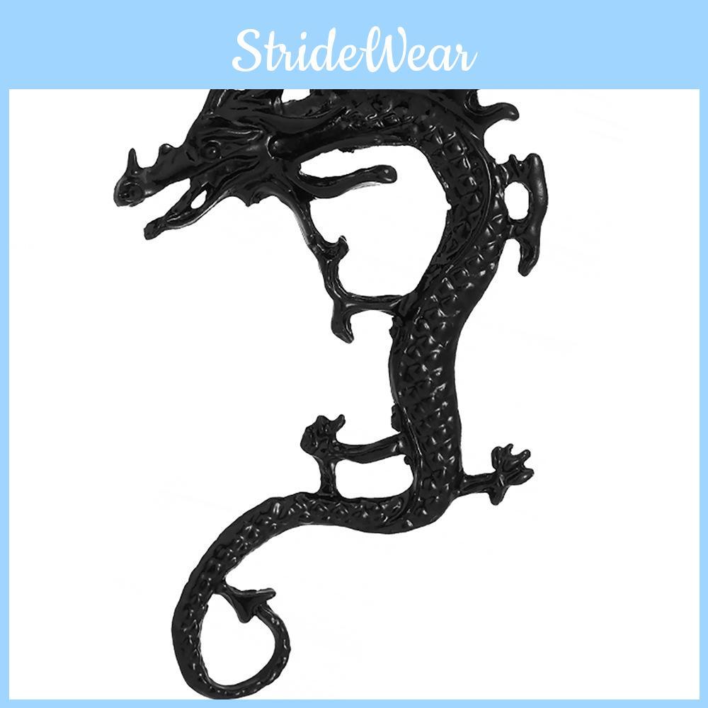 Dragon Modern Chinese Earrings In Gold Silver Black Trendy Animal Jewelry Zodiac