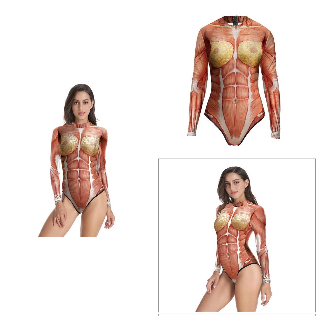Body Tissue Print Triangle Swimsuit For Women High Elastic Fashionable Pool Wear