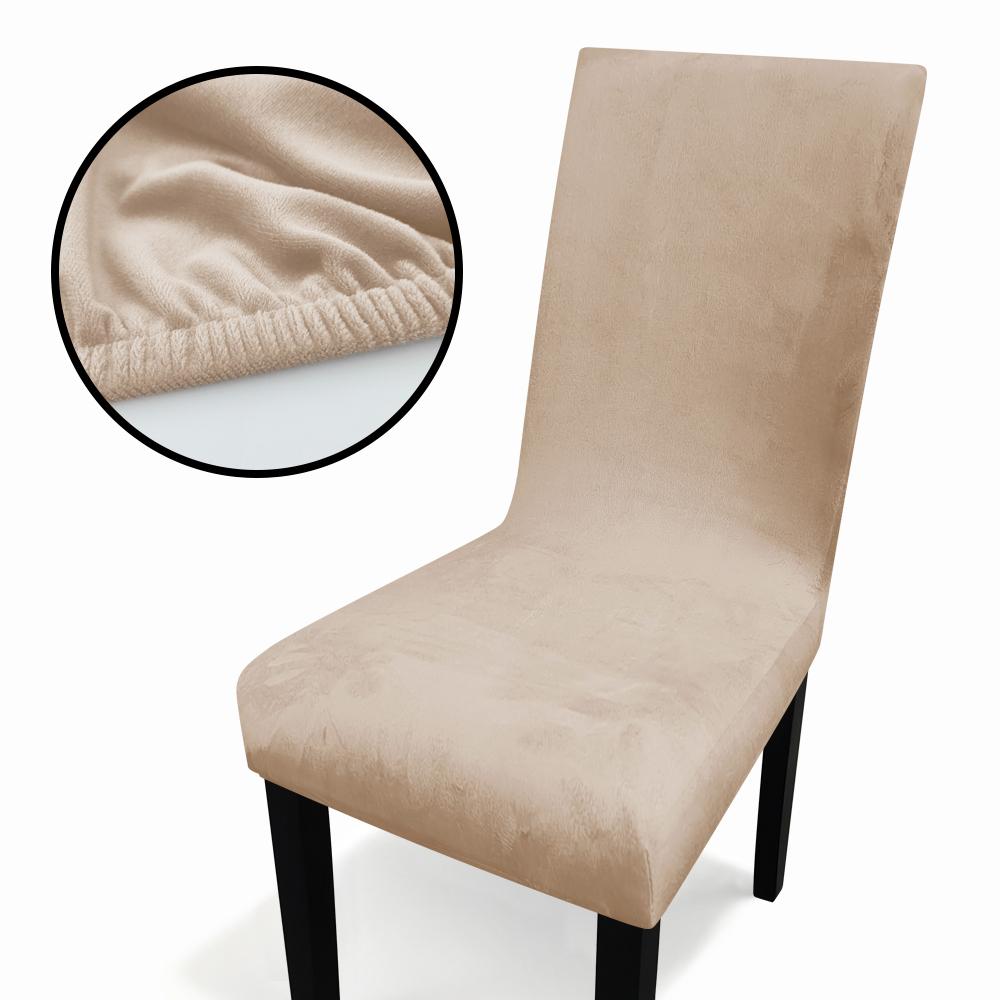 Velvet Home Dining Seat Protector Premium Velvet Chair Cover Thickened Solid Color Stretchable Full Coverage Chair Covers 2026