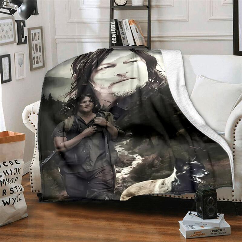 1pc Blanket The Walking Dead Daryl Dixon2 Print Design, Lightweight Blanket for Sofa, Bed- Soft &Warm, Gift for All Seasons like Christmas, Halloween