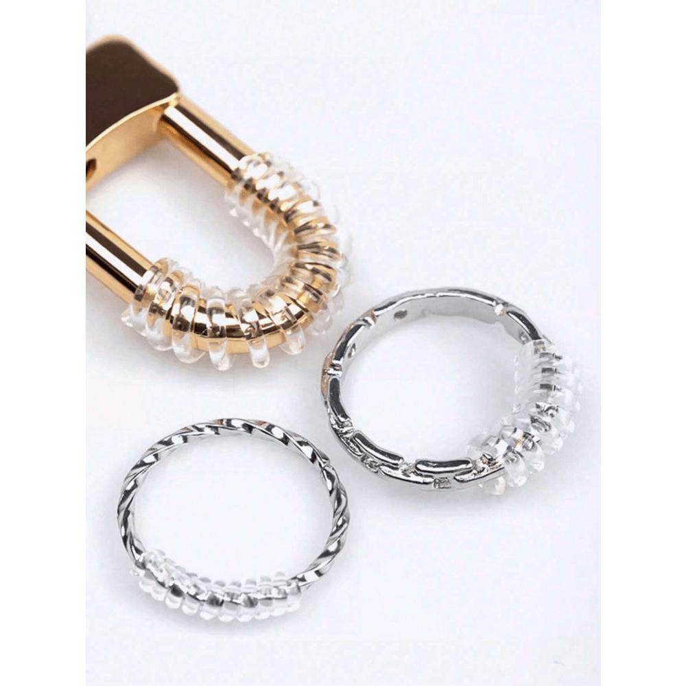 4pcs/Set Transparent Ring Sizer Adjuster, Invisible Coil Wrap Resizable Rings, Multiple Combinations Available