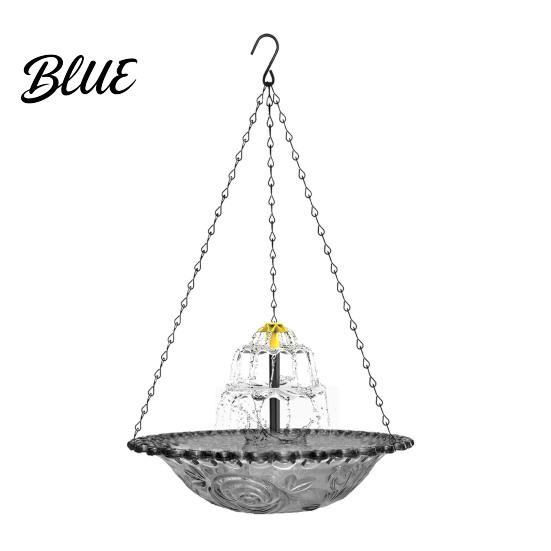 Fontana a Cascata per Uccelli da Giardino 3 Livelli Vasca Solare per Uccelli Sospesa per Colibrì Alimentata ad Energia Solare per Uccelli per Bere e Riposare Giardino Esterno Patio
