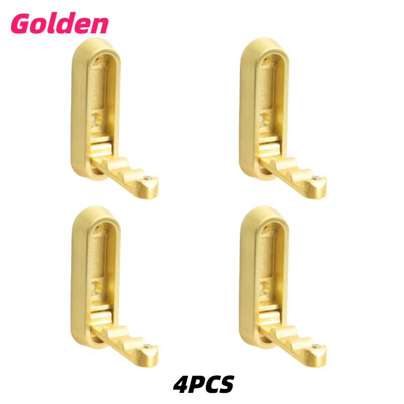 4pc Heavy-Duty Zinc Alloy Wall Hook Foldable Rust-Proof Hidden Door Hooks for Hanging Coat Towel Clothe Hat Bag Key Utility Hook