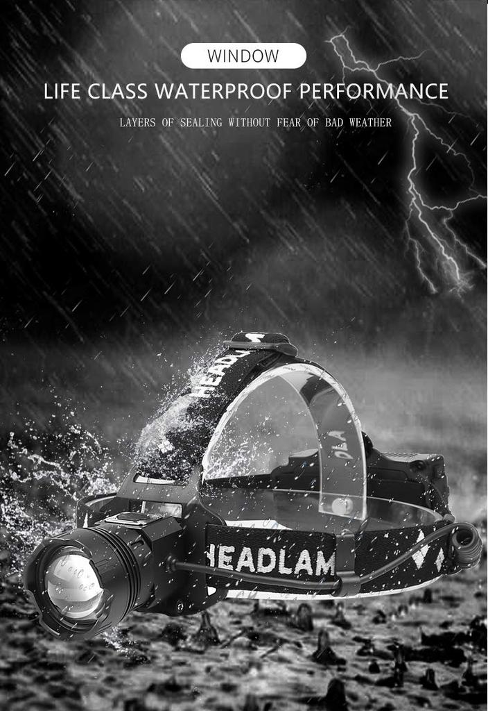XHP99 LED Motion Rechargeable Headlamp with 5 500m Adjustable Tactical IPX6 Waterproof Head Torch for Disaster and Emergencies High-Power Headlight,