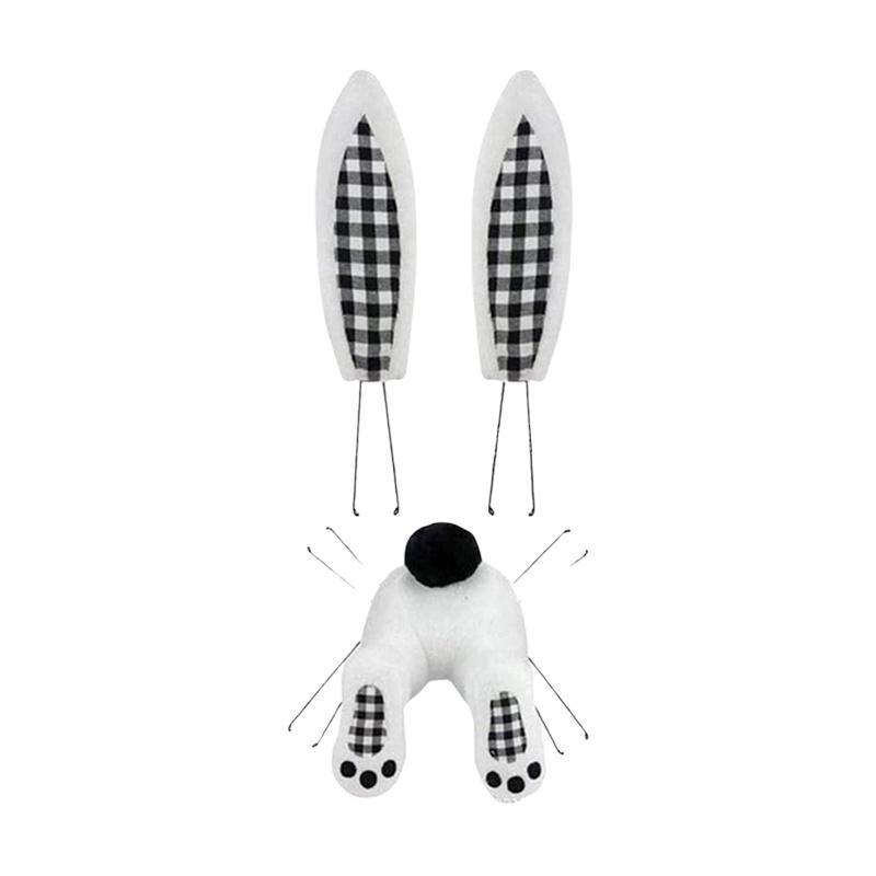 

Easter Bunny Wreath Decor For Door Colorful And Durable Black White